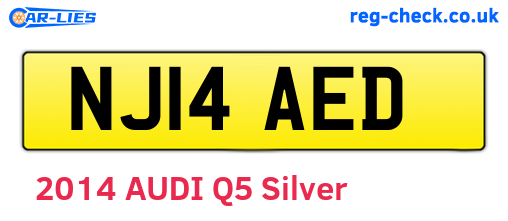 NJ14AED are the vehicle registration plates.