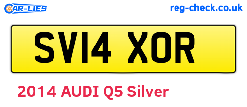 SV14XOR are the vehicle registration plates.