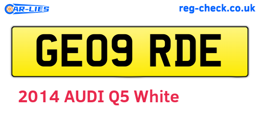 GE09RDE are the vehicle registration plates.
