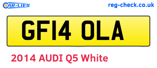 GF14OLA are the vehicle registration plates.