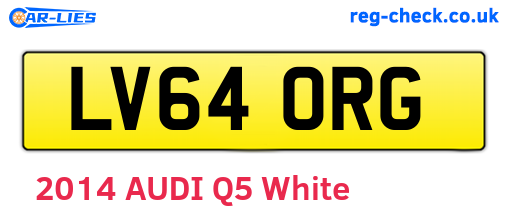LV64ORG are the vehicle registration plates.