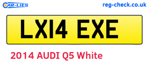 LX14EXE are the vehicle registration plates.