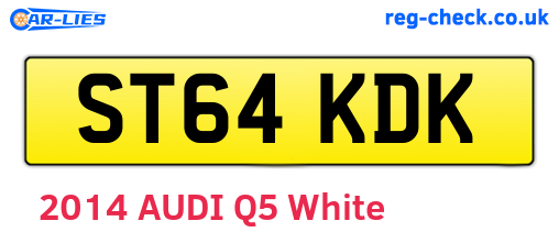 ST64KDK are the vehicle registration plates.