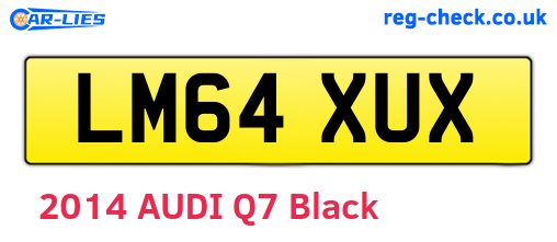 LM64XUX are the vehicle registration plates.