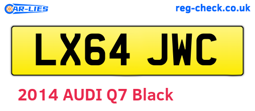 LX64JWC are the vehicle registration plates.