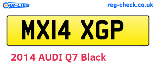MX14XGP are the vehicle registration plates.