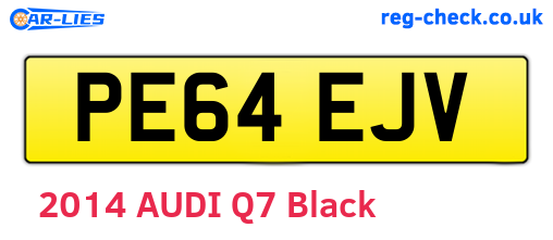 PE64EJV are the vehicle registration plates.