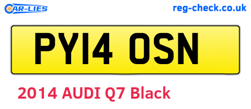 PY14OSN are the vehicle registration plates.