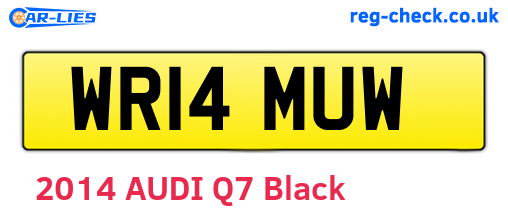 WR14MUW are the vehicle registration plates.