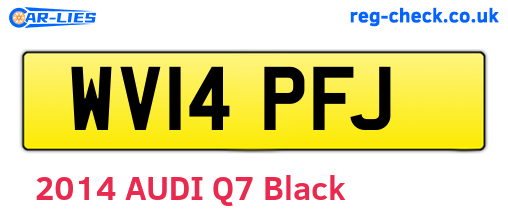 WV14PFJ are the vehicle registration plates.