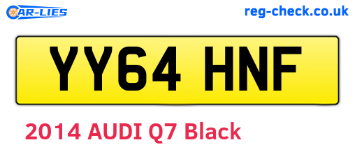 YY64HNF are the vehicle registration plates.