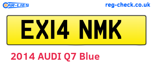 EX14NMK are the vehicle registration plates.