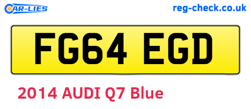 FG64EGD are the vehicle registration plates.