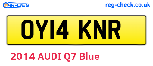 OY14KNR are the vehicle registration plates.