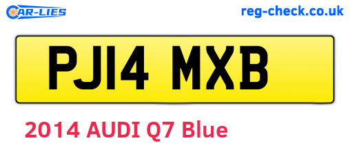 PJ14MXB are the vehicle registration plates.