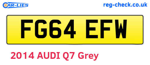 FG64EFW are the vehicle registration plates.
