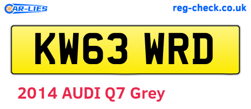 KW63WRD are the vehicle registration plates.