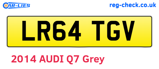 LR64TGV are the vehicle registration plates.