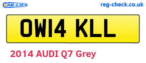 OW14KLL are the vehicle registration plates.