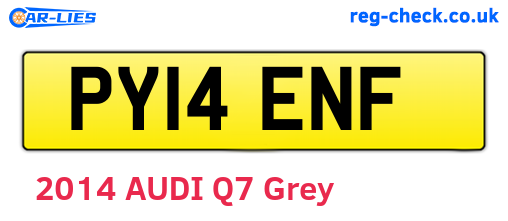 PY14ENF are the vehicle registration plates.