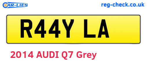 R44YLA are the vehicle registration plates.