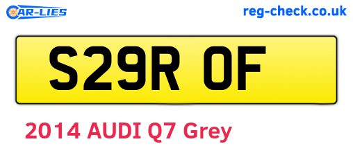S29ROF are the vehicle registration plates.