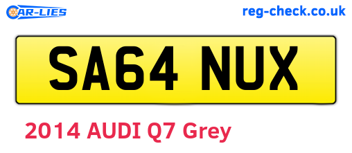 SA64NUX are the vehicle registration plates.