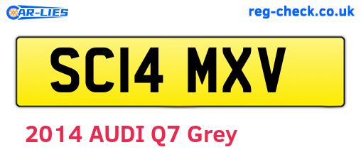 SC14MXV are the vehicle registration plates.