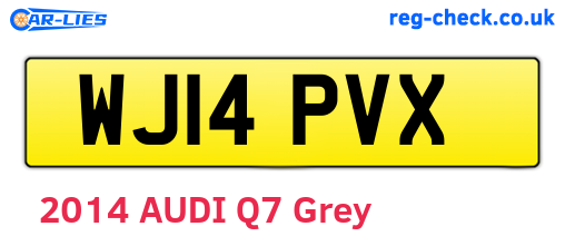WJ14PVX are the vehicle registration plates.