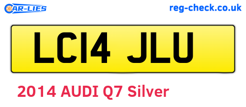 LC14JLU are the vehicle registration plates.