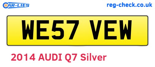 WE57VEW are the vehicle registration plates.
