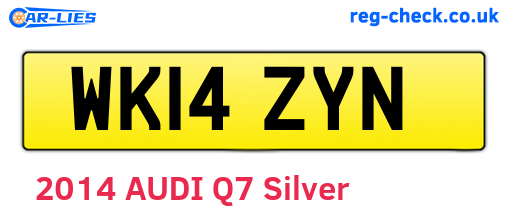 WK14ZYN are the vehicle registration plates.
