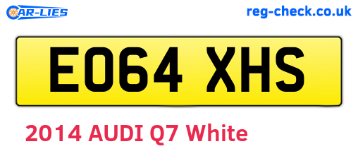 EO64XHS are the vehicle registration plates.