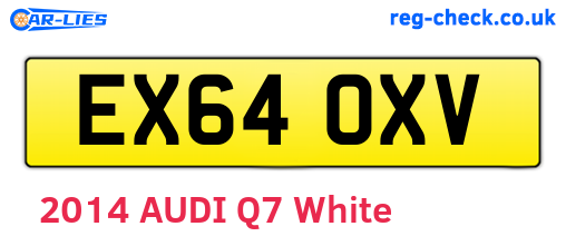 EX64OXV are the vehicle registration plates.