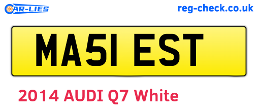 MA51EST are the vehicle registration plates.