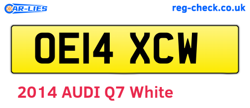 OE14XCW are the vehicle registration plates.