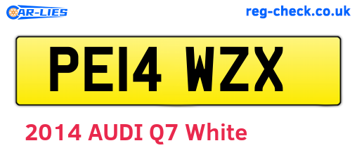 PE14WZX are the vehicle registration plates.