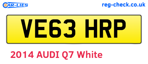 VE63HRP are the vehicle registration plates.