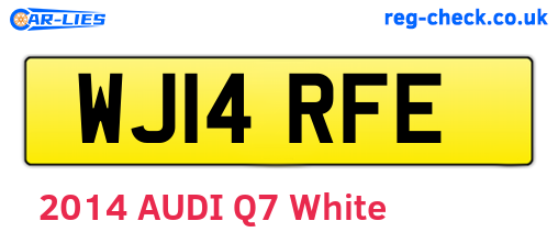 WJ14RFE are the vehicle registration plates.