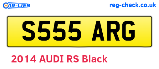 S555ARG are the vehicle registration plates.