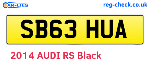 SB63HUA are the vehicle registration plates.