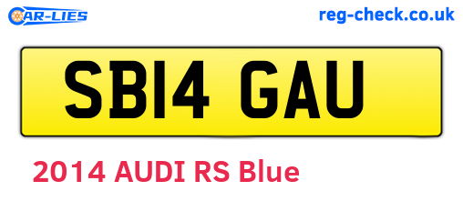 SB14GAU are the vehicle registration plates.