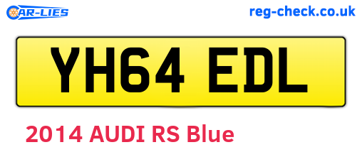 YH64EDL are the vehicle registration plates.