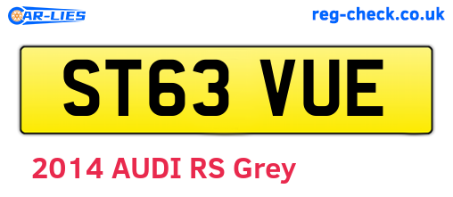 ST63VUE are the vehicle registration plates.