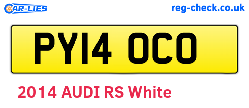 PY14OCO are the vehicle registration plates.