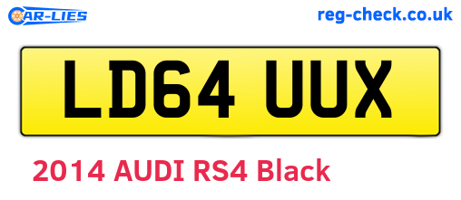 LD64UUX are the vehicle registration plates.