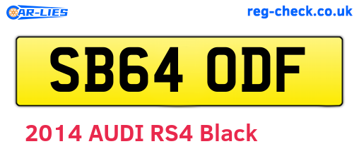 SB64ODF are the vehicle registration plates.
