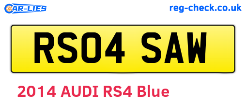 RS04SAW are the vehicle registration plates.