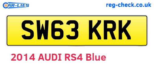 SW63KRK are the vehicle registration plates.