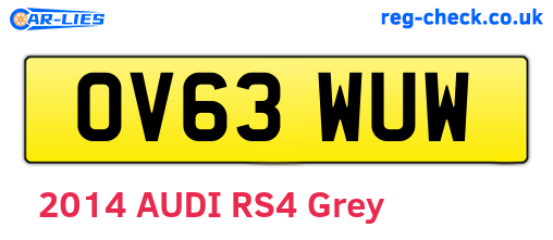 OV63WUW are the vehicle registration plates.